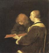 Gerard Ter Borch The Reading Lesson (mk05) oil on canvas